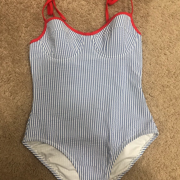 seersucker one piece swimsuit